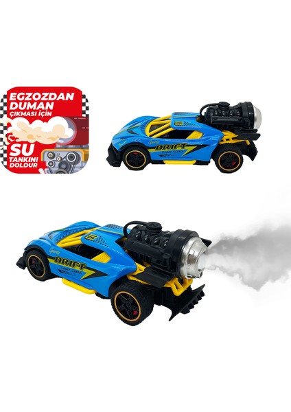 Spray Fonksiyonlu Pilli Metal Çek Bırak Araba Sesli Işıklı Mavi