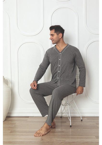 Ercan Önden Düğmeli Gri Erkek Pjm Tkm