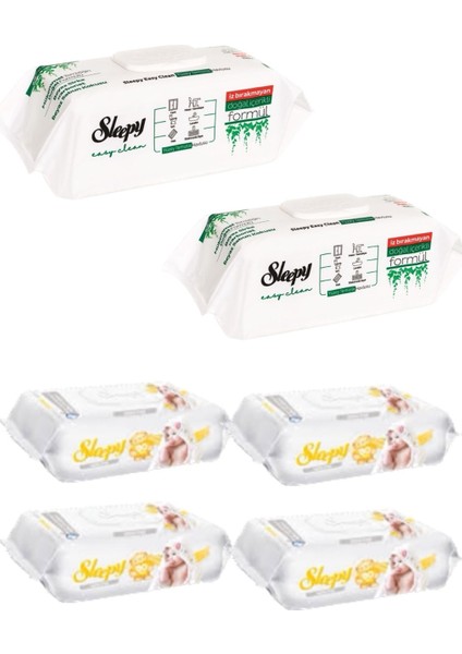 Easy Clean Yüzey Temizlene Havlusu 100’LÜ 2 Adet Sensitive Islak Mendil 90’lı 4 Adet