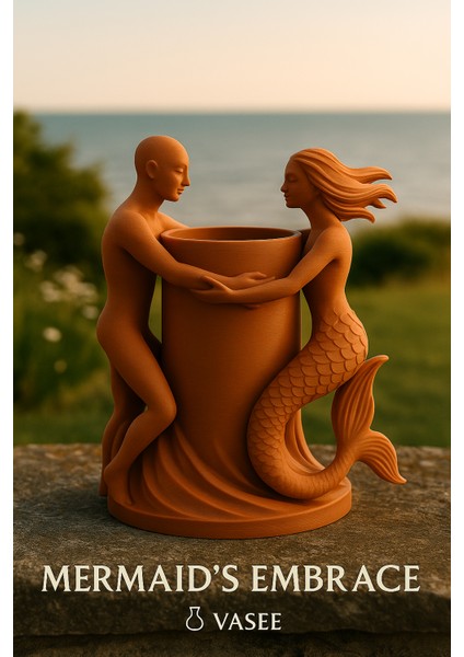 Okyanus Ruhu Için Denizkızı Şeklindeki Vazo Sanat Organizatörü