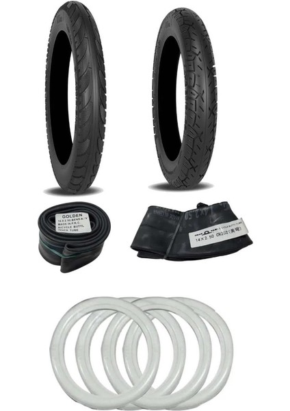 Volta Vsm Ön - Arka Iç Dış Latik Seti (16X2.50-14X2.50) +Dört Adet Yanak