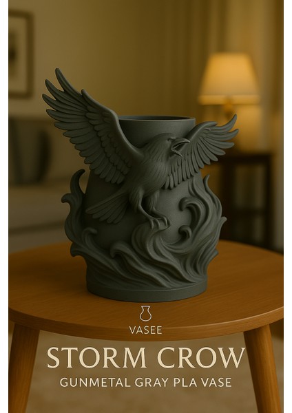 Şiirsel Karanlık Tarz Için Kuzgun Vazo Sanat Organizatörü