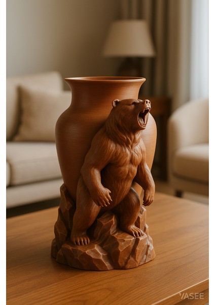 Sıcak Bir Dekor Için Ayı Şeklinde Vazo Sanat Düzenleyicisi