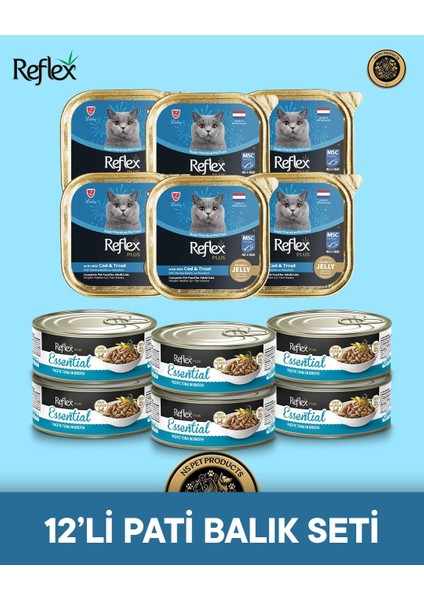 Plus Kedi Maması 12'li Pati Balık Set