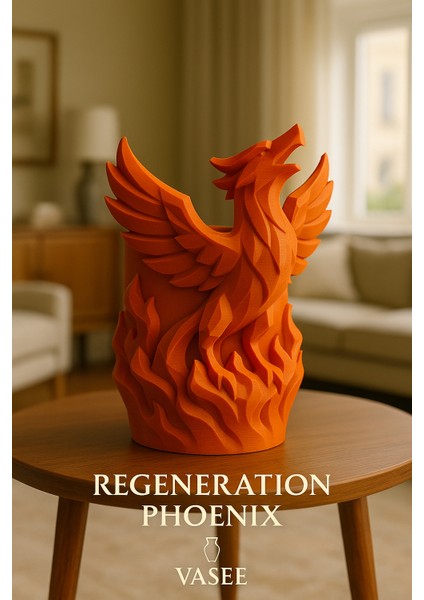 Cesur Çiçekler Için Ateşli Anka Kuşu Vazo Sanat Organizatörü