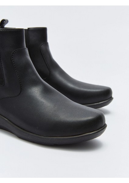 Lcw Steps Siyah Deri Görünümlü Bilek Boy Kadın Bot modelleri