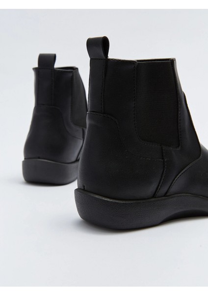 Lcw Steps Siyah Deri Görünümlü Bilek Boy Kadın Bot indirimleri