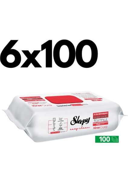 Easy Clean Kiraz Çiçeği Kokulu Yüzey Temizlik Havlusu - 100 Yaprak 6 Adet