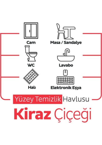 Easy Clean Kiraz Çiçeği Kokulu Yüzey Temizlik Havlusu - 100 Yaprak 6 Adet modelleri