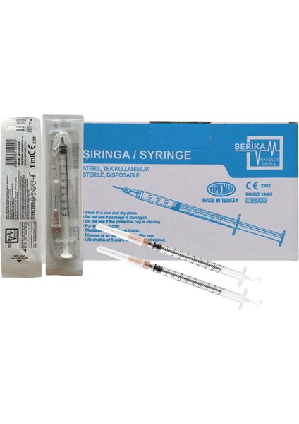 Enjektör 1 ml 3 P. Kahverengi 26 G / 13 mm Insülin ( Şırınga ) 100 Adet / Kutu