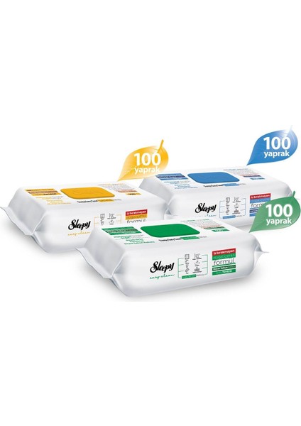 Easy Clean Beyaz Sabun+Çamaşır Suyu+Arap Sabunu Yüzey Temizlik Havlusu&mendili 3X100 (300 Yaprak) fiyatları