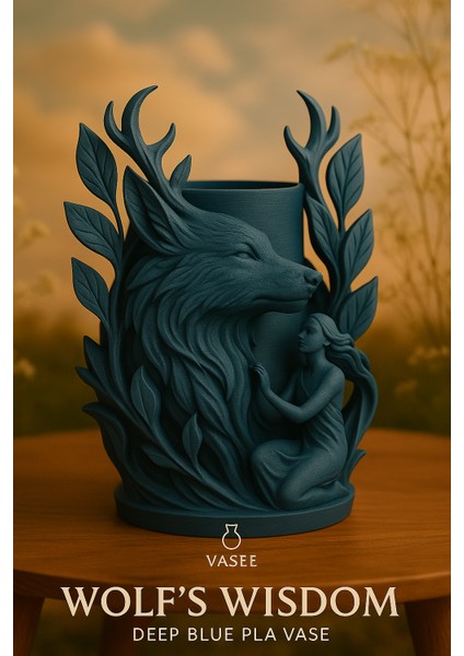 Orman Ruhu Için Kurt Şeklinde Vazo Sanat Düzenleyicisi