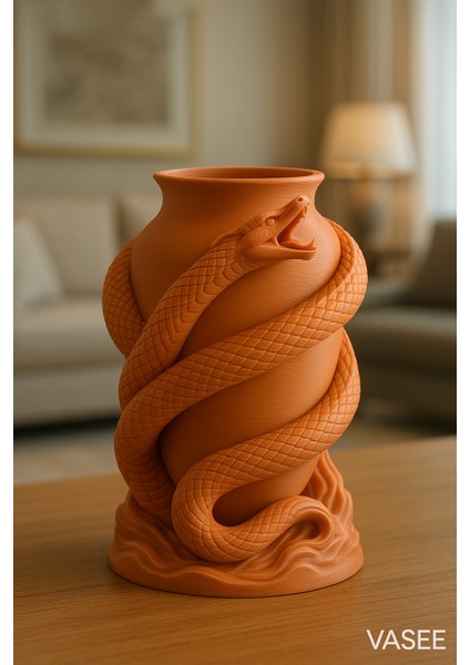 Ilkel Bir Yetenek Için Yılan Şeklindeki Vazo Sanat Düzenleyicisi