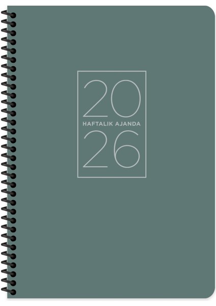 Keskin 2026-20*28 Spiralli Haftalık Ajanda-Yeşil