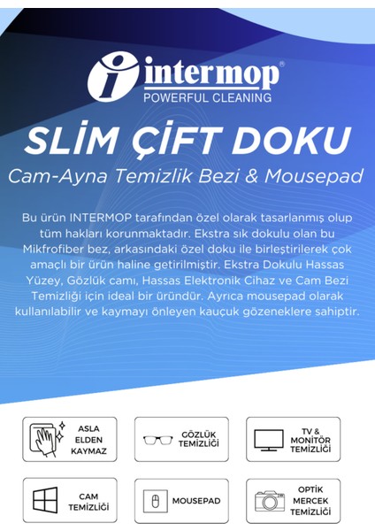 Easy Clean Çamaşır Suyu Katkılı Yüzey Temizlik Havlusu 5X100 (500 Yaprak) Intermop Slim Cam Bezi fırsatları