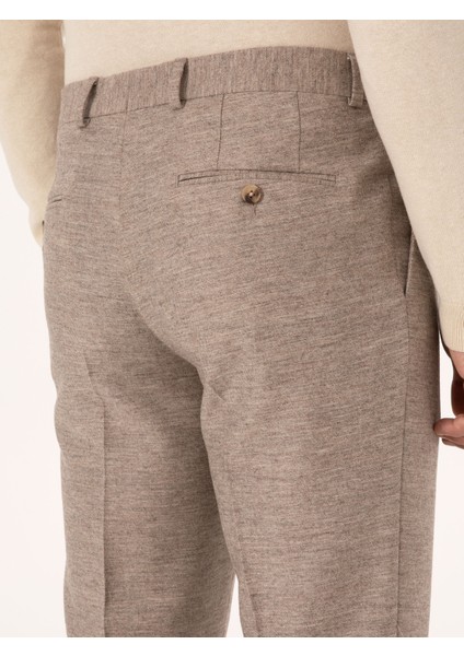 Erkek Bej Slim Fit Kumaş Pantolon 50313265-VR011