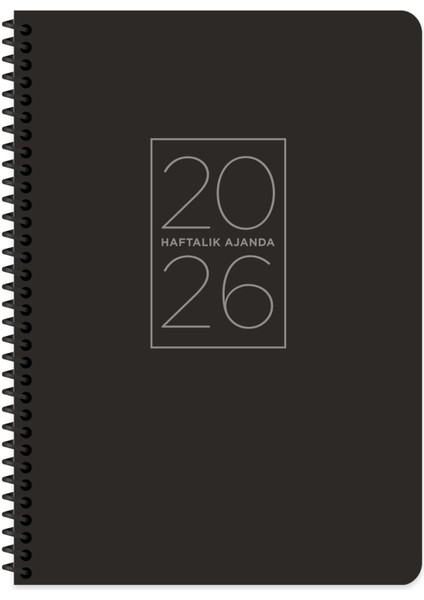 Keskin 2026-20*28 Spiralli Haftalık Ajanda-Siyah