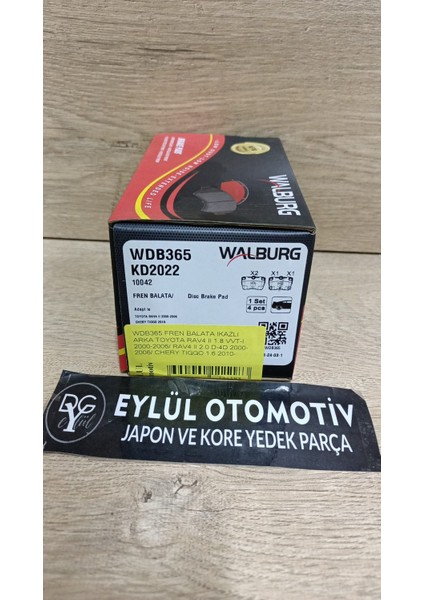 WDB365 04466-42020 Fren Balata Ikazlı Arka Toyota Rav4 Iı 1.8 Vvt-I 2000-2006/ Rav4 Iı 2.0 D-4d 2000-2006/ Chery Tıggo 1.6 2010- |fren fiyatları