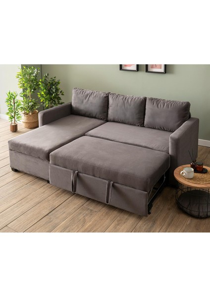 Kado Yataklı Köşe Koltuk Takımı - Soho Gri modelleri