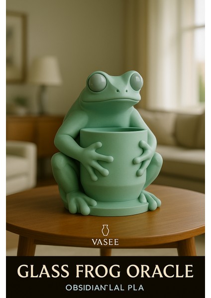 Yeşil Neşe Için Kurbağa Şeklindeki Vazo Sanat Organizatörü