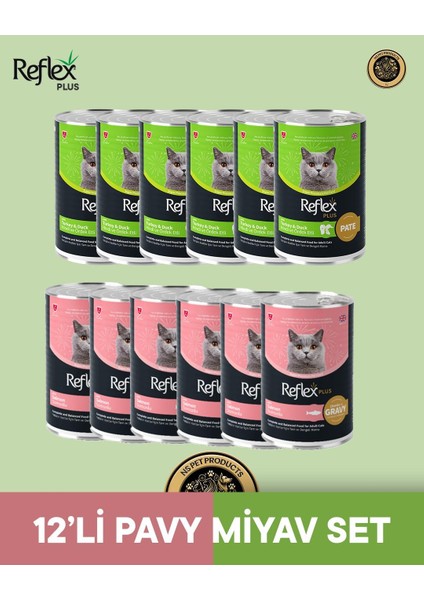 Plus Kedi Maması 12'li Pavy Miyav Set