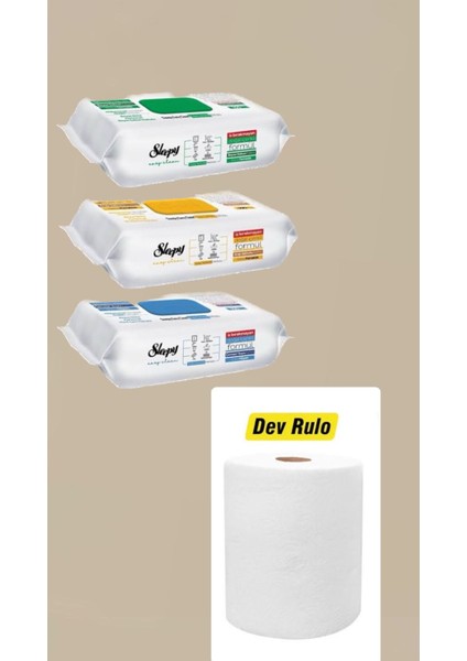 Easy Clean Beyaz Sabun Çamaşır Suyu Arap Sabunu 3X100 (300 Yaprak) Dev Havlu Kağıt