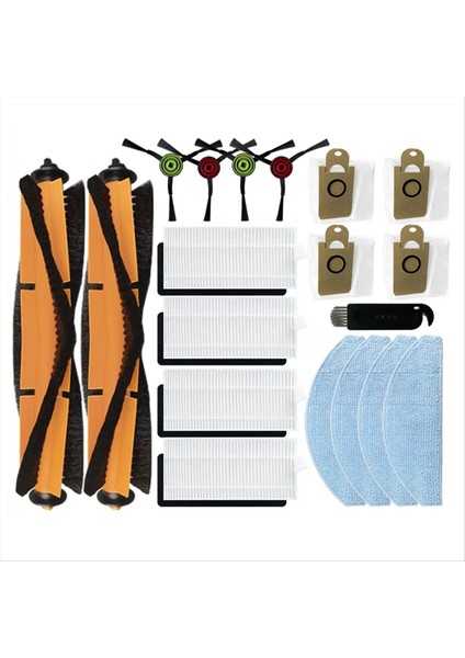 M200 Robot Süpürge Yedek Parça Aksesuarları Ana Yan Fırça Filtre Paspas Bezi Bez Toz Torbası (Yurt Dışından)