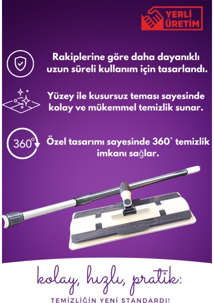 Easy Clean Çamaşır Suyu Katkılı Mopa Uyumlu Yer Temizlik Havlusu 50 Yaprak + Mop Aparatı + Slim Bez fiyatları