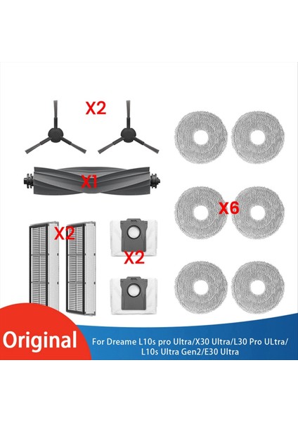 L10S Pro X30 L30 Gen2 E30 Ultra Elektrikli Süpürge Aksesuarları Yedek Parçası Için 13 Parça Fırça ve Filtre Seti (Yurt Dışından)