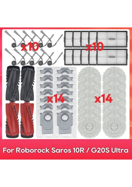 Saros 10R, S9 Maxv Slim, G20S Ultra Aksesuarları Için Uygundur Parça Ana Yan Fırça Filtre Paspas Toz Torbası Seti (Yurt Dışından)
