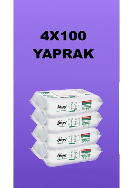 Easy Clean Yüzey Temizlik Havlusu Beyaz Sabun Katkılı 100 Yaprak x 4 Adet
