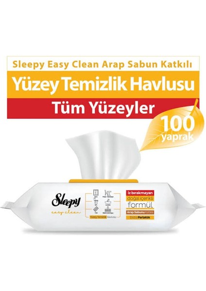 Easy Clean Yüz Temizleme Havlusu Arap Sabunu 100'LÜ