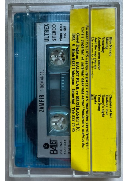 Zamfir Romance Kaset (Orijinal Dönem Kağıt Baskı Kaset) fiyatları