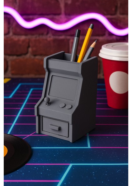 Retro Slot Makinesi Organizatörü - Masa Dekoru