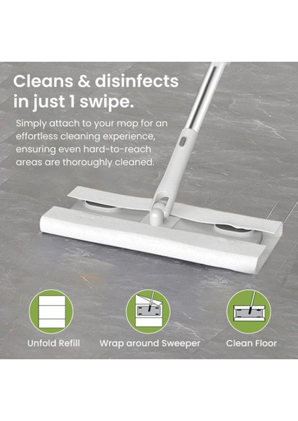 Easy Clean Mop Wipes | Bleach & Blue Pine | 4x Large | 8-Layer | 100 Sheets | 50X2 Pack indirimleri