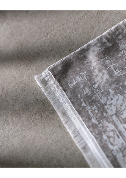 Aubane Iplik Boyalı Kadife Halı - Koyu Gri - 160X230 cm fırsatları