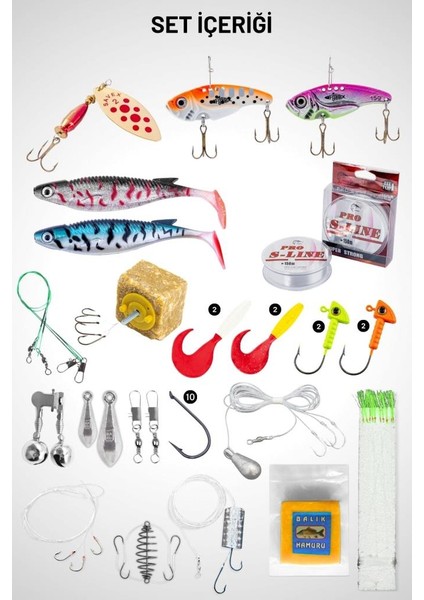 Spin At-Çek Deniz ve Göl Profesyonel Olta Seti Takımı - M - 1.50MT / 10-30GR - 42 Parça Elite modelleri