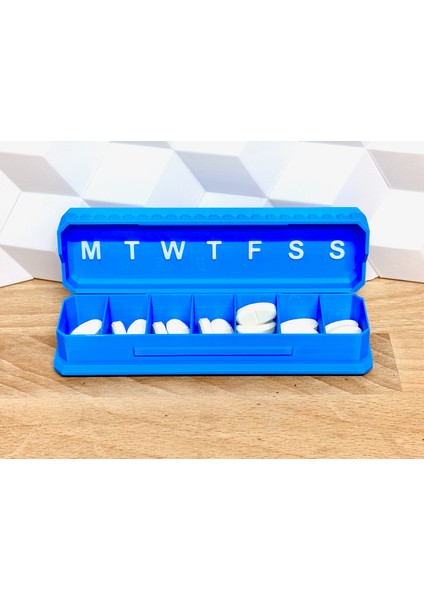 Haftalık Hap Organizatörü (Geçmeli Kapaklı, Yerinde Baskı Kutusu) modelleri