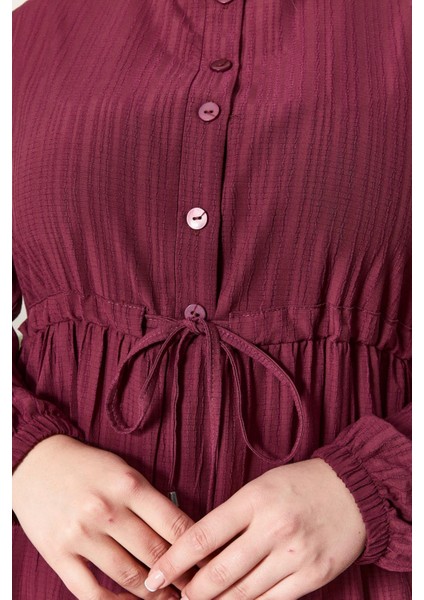 Kadın Büyük Beden Gofre Kumaş Elbise modelleri