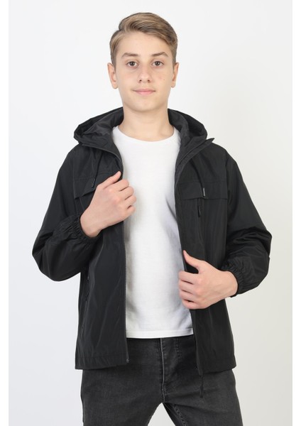 Erkek Çocuk Kapüşonlu Cepli Astarlı Mevsimlik Yağmurluk fırsatları