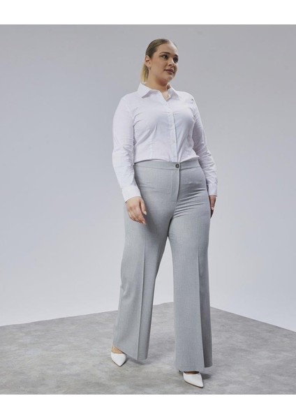 Poly Viscose Full Lycra Beli̇ Lasti̇kli̇ Battal Pantolon