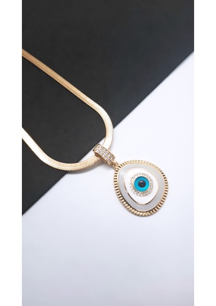 Halka Figürlü Nazar Italyan Zincir Çelik Kolye fırsatları