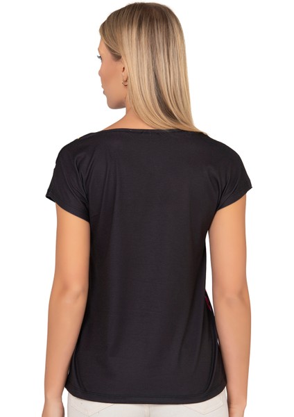 Özkan 25909 Kadın Esnek Rahat Çiçek Baskılı Likralı Kısa Kollu Örme Bluz fiyatları