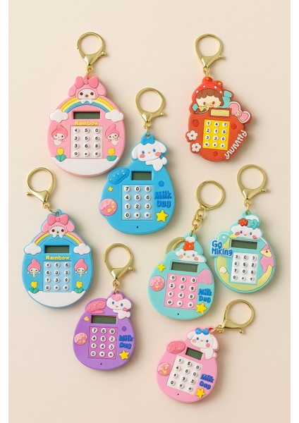 Sevimli Mini Hesap Makineli Anahtarlık – Çanta Süsü – Seçenekli Modeller