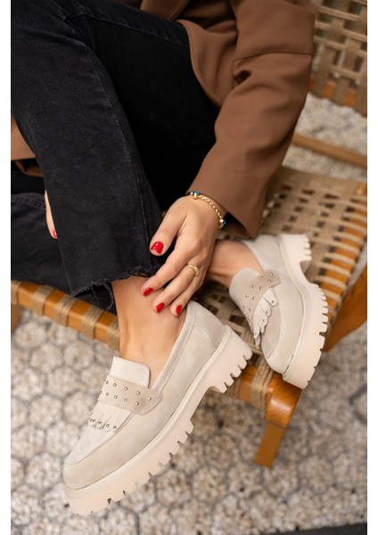 Charles Bej Troklu Püskül Detaylı Hakiki Deri Loafer modelleri