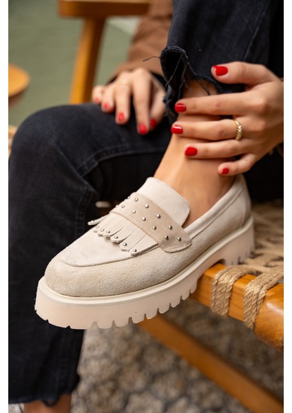 Charles Bej Troklu Püskül Detaylı Hakiki Deri Loafer fırsatları