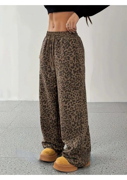 Kadın Yüksek Bel Lastikli Bağcıklı Geniş Kesim Iki Iplik Pantolon modelleri