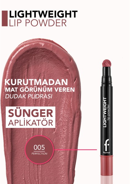 Lightweight Yarı Transparan & Mat Bitişli Nemlendirici Dudak Pudrası fırsatları