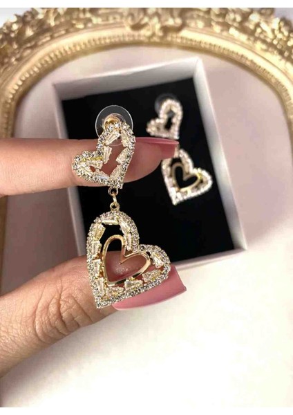 Sallantılı Zirkon Taşlı Kadın Küpe – Altın ve Gümüş Kaplama Abiye Küpe fiyatları