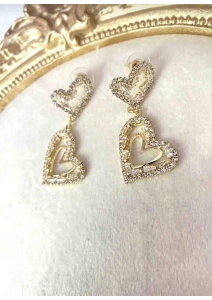 Sallantılı Zirkon Taşlı Kadın Küpe – Altın ve Gümüş Kaplama Abiye Küpe modelleri